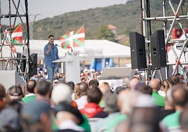 Imanol Pradales, este domingo en el Alderdi Eguna.
