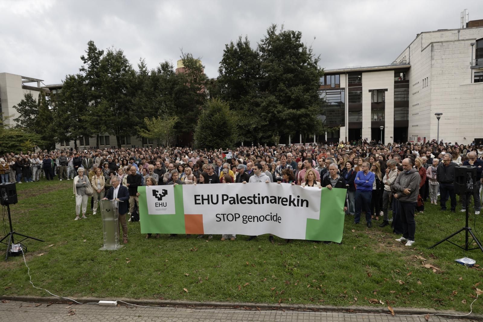 Concentración de la EHU en favor de Palestina