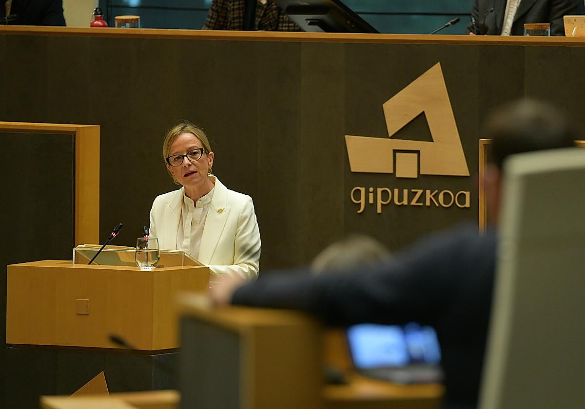 Eider Mendoza este martes en las Juntas Generales.
