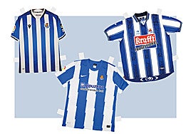 Evolución de la marca en la equipación de la Real Sociedad