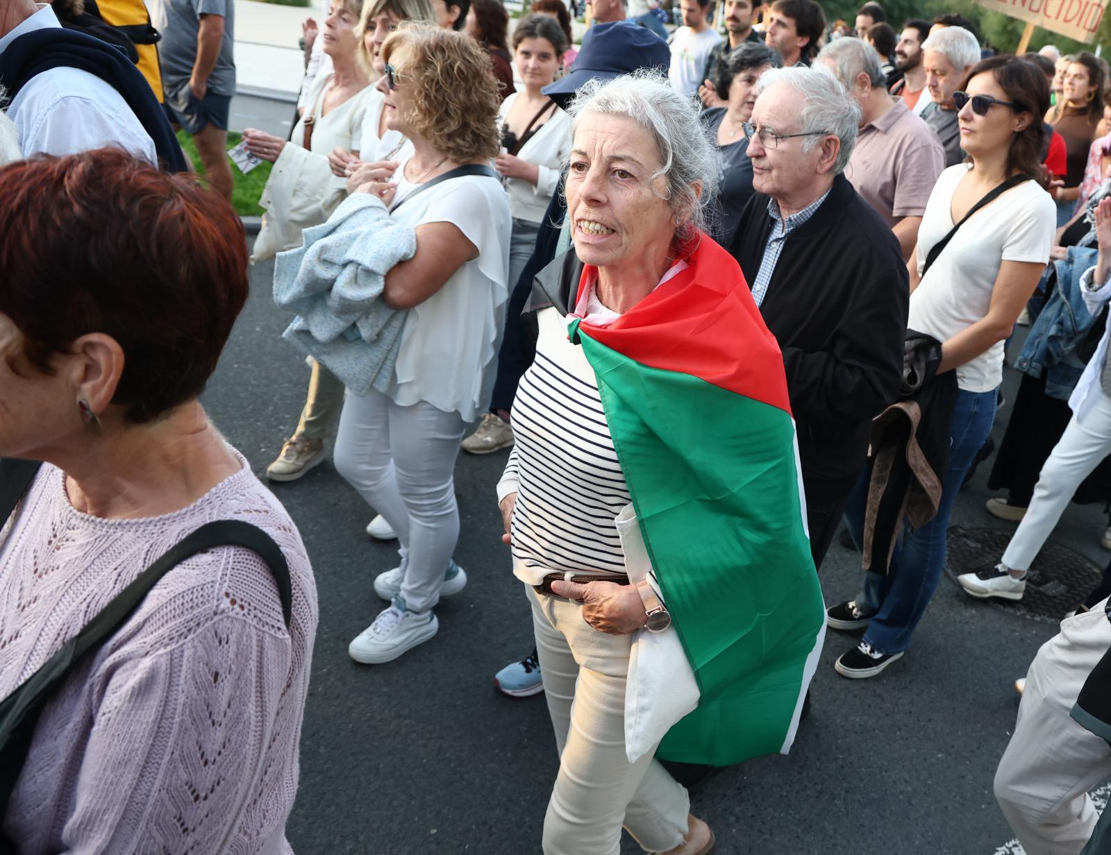 Segunda manifestación en apoyo a Palestina en Donostia