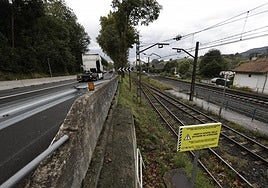 El trazado ferroviario en Gaintxurizketa.