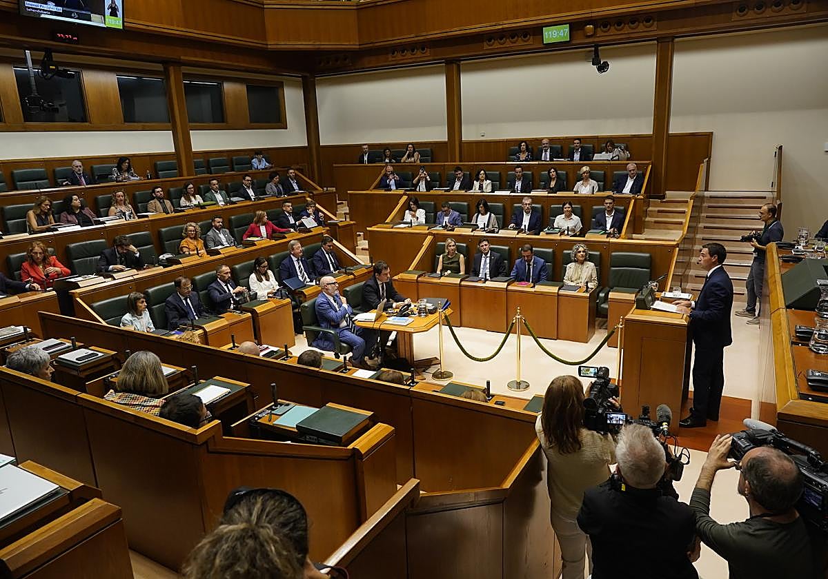 Vista de un pleno del Parlamento Vasco.