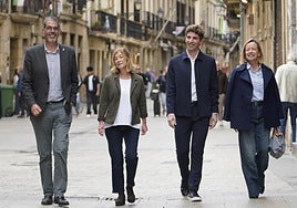 Goia, Arrizabalaga, Insausti y Mendoza, juntos este viernes en la Parte Vieja de San Sebastián