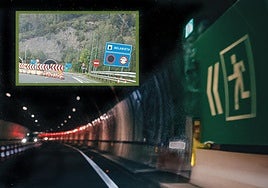 El radar en el interior del tunel de Belabieta, en la zona derecha.