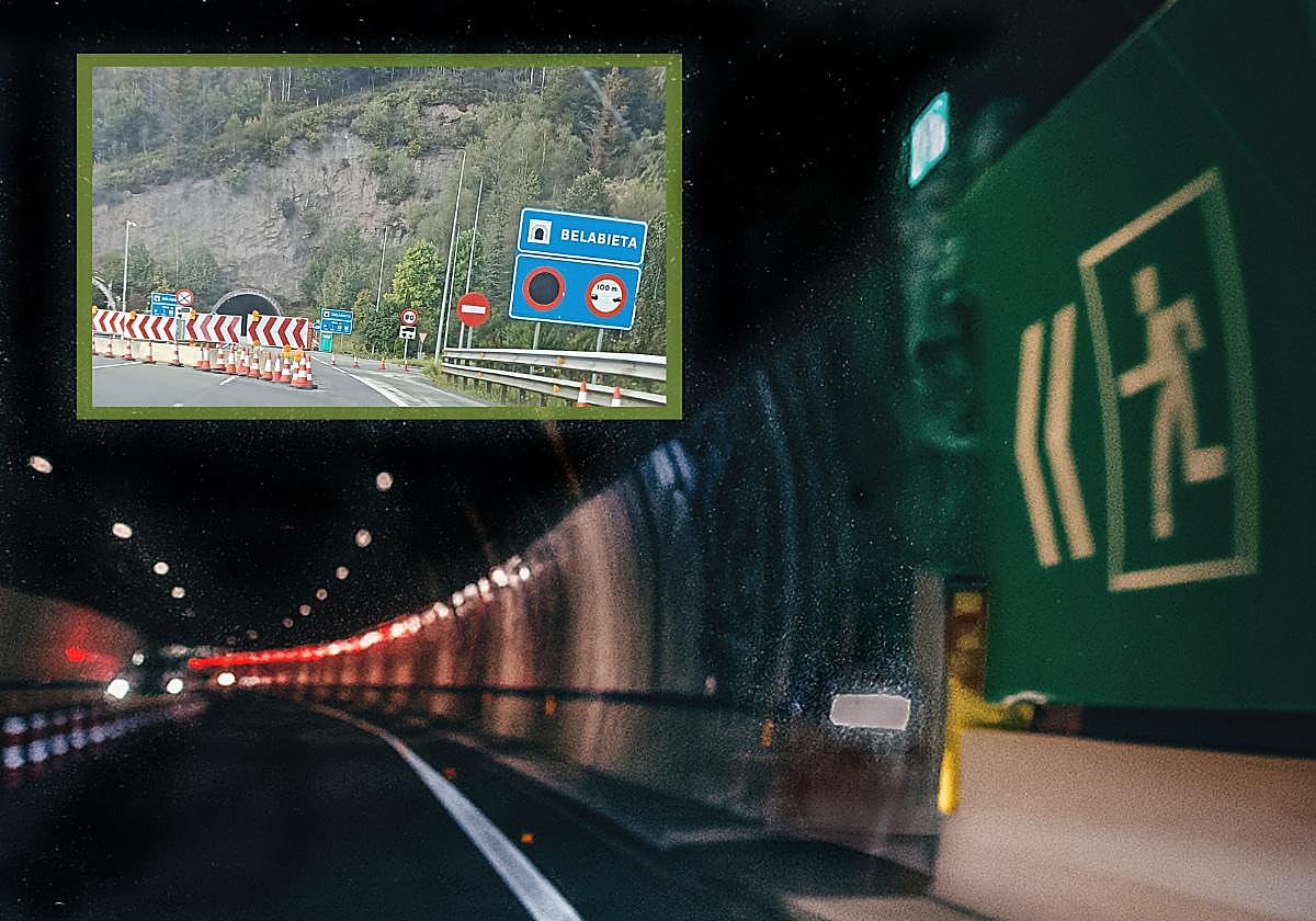 El radar en el interior del tunel de Belabieta, en la zona derecha.