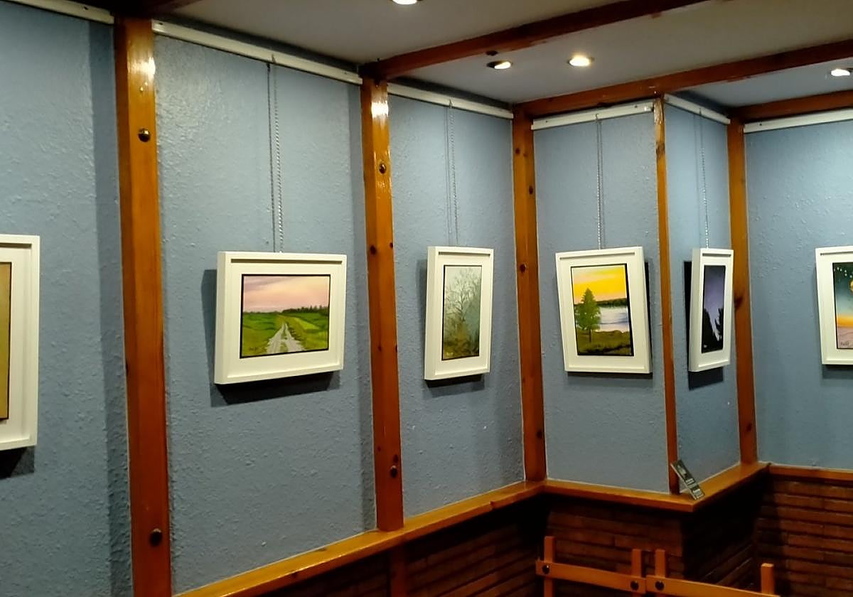 Las paredes del Aterpe muestran el trabajo del pintor navarro.