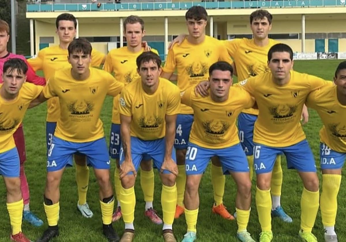 Este fue el once inicial de la UDA el domingo en Leioa, con Josu, Beloki, Pacheco y Lucas como goleadores.