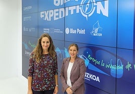 La directora 'Mater', Izaskun Suberbiola, y la directora foral de Transición Ecológica, Mónica Pedreira.