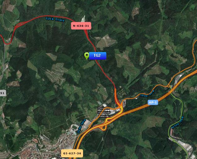 Punto exacto del lugar del accidente