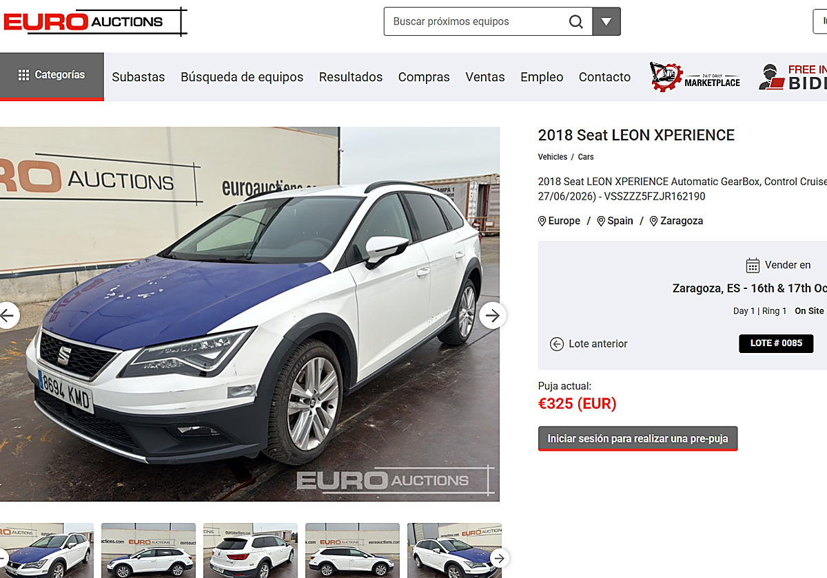 El coche patrulla de la Ertzaintza que sale a subasta en Zaragoza por un precio de salida de 325 euros