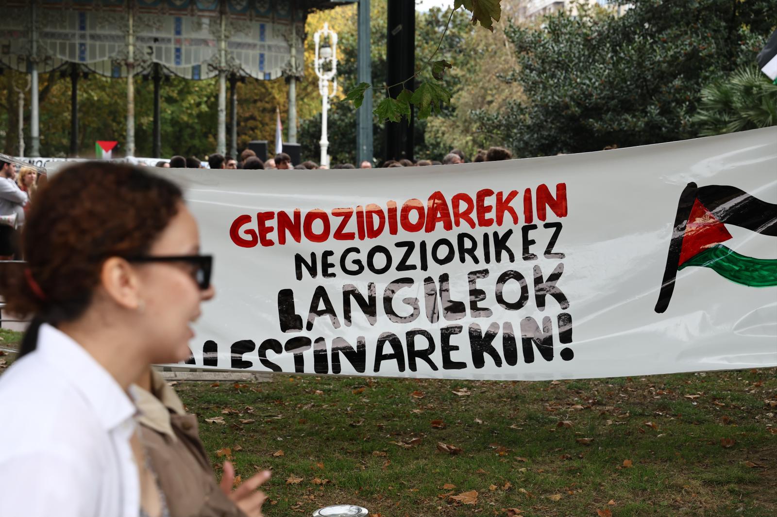 Manifestación en Donostia en apoyo a Palestina