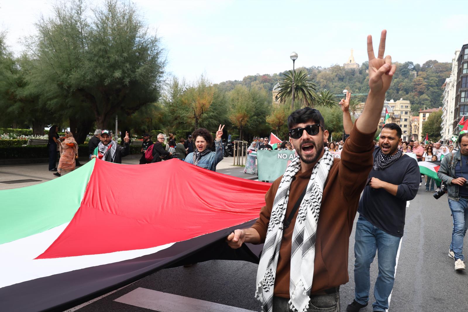 Manifestación en Donostia en apoyo a Palestina