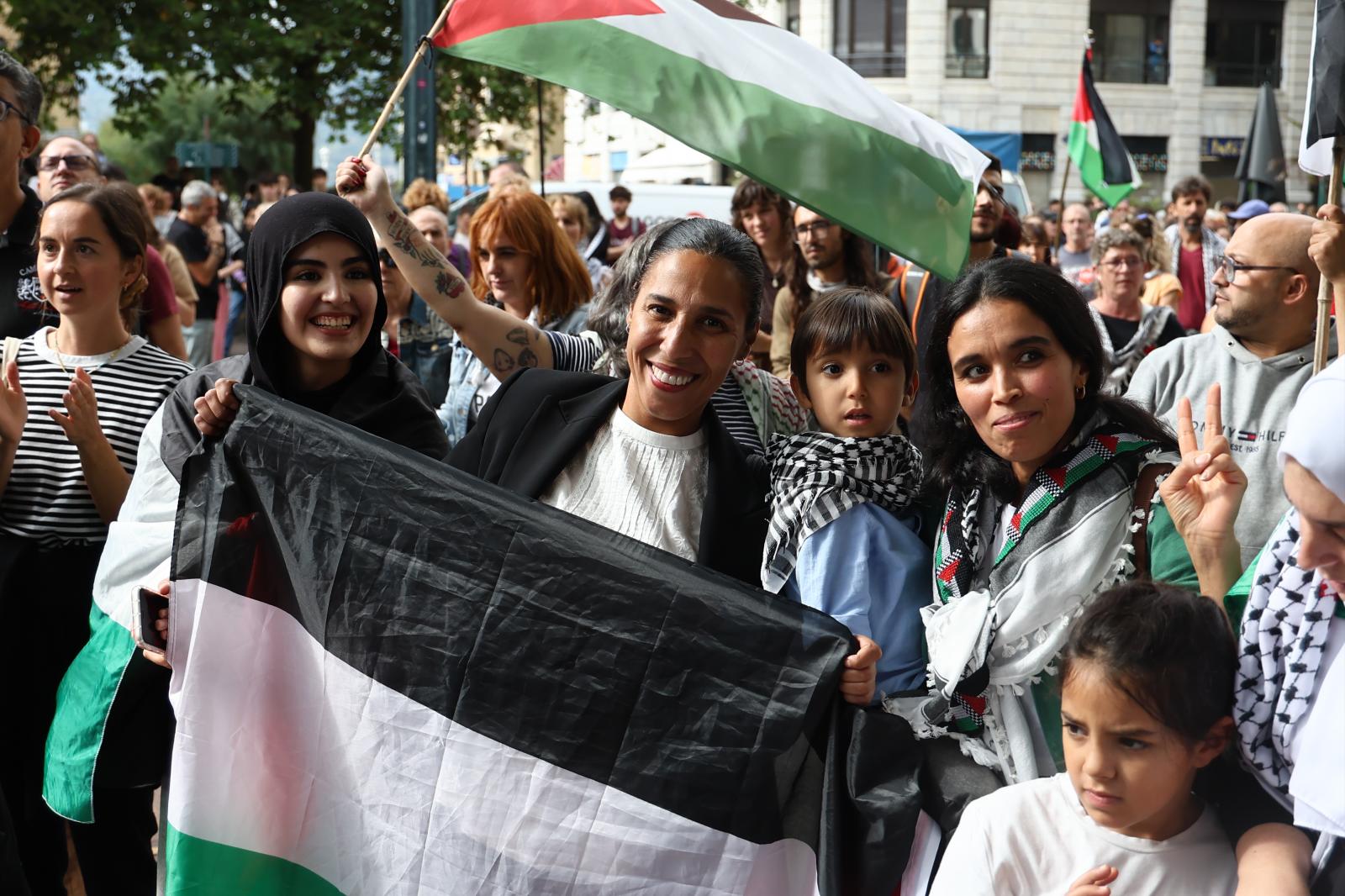 Manifestación en Donostia en apoyo a Palestina