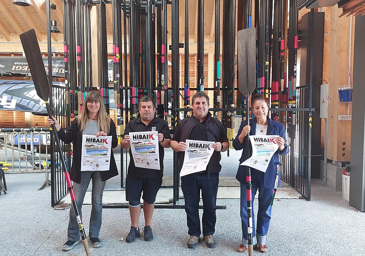 Mazizior, Mitxelena, Nogueira y Gartzia en las nuevas instalaciones de Hibaika