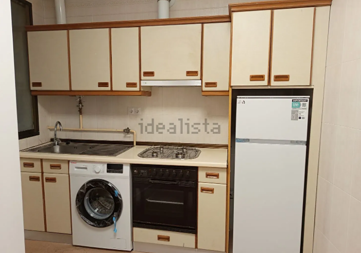 Cocina del piso en alquiler de Egia que hja recibido cientos de mensajes.