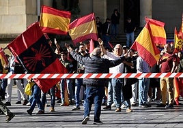 Concentración de Falange el pasado domingo en Vitoria.