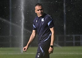 Sergio Francisco, durante la sesión de este viernes en Zubieta