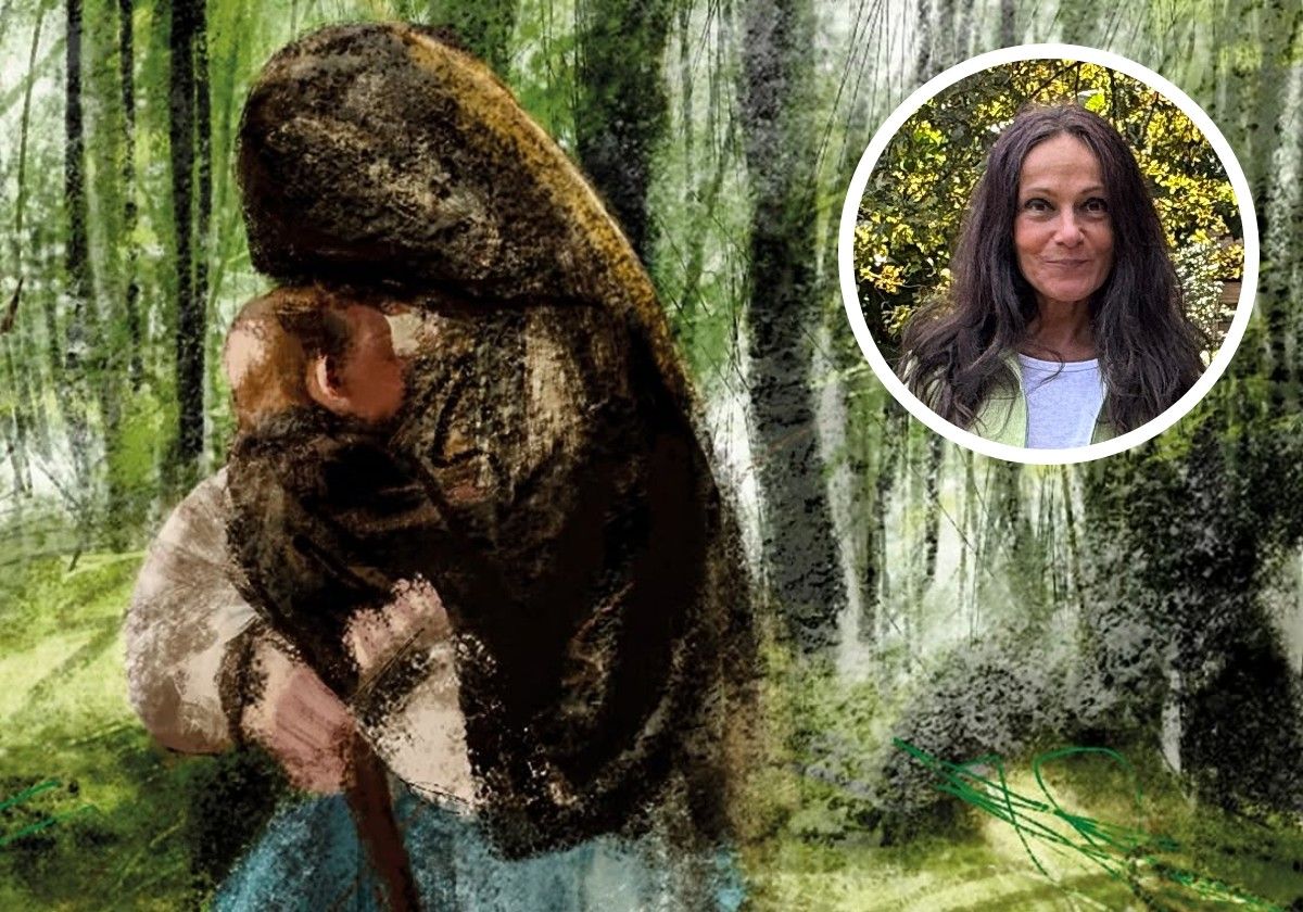 Liburuaren azala. Goian, Elena Arrese artista eta ilustratzailea.