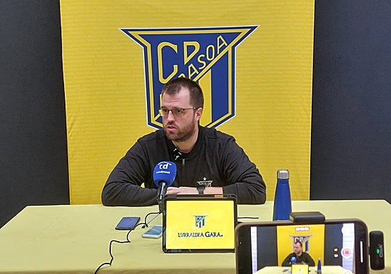 Alex Mozas, en la rueda de prensa previa al partido europeo.