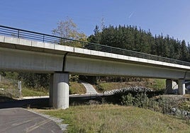 Obras de construcción del TAV entre Beasain y Ezkio, en 2024.