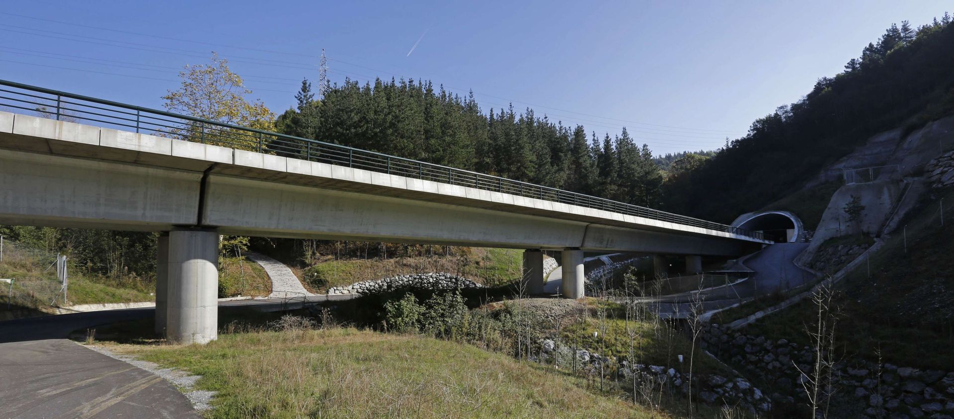 Obras de construcción del TAV entre Beasain y Ezkio, en 2024.