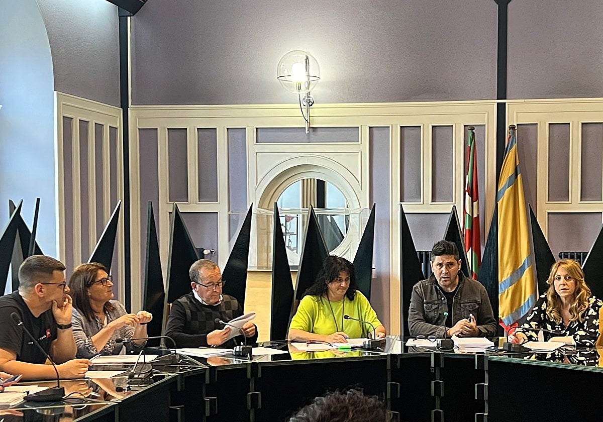 Los 6 ediles socialistas durante uno de los plenos de esta legislatura