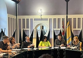 Los 6 ediles socialistas durante uno de los plenos de esta legislatura