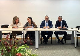 De izquierda a derecha: Nerea Zamacola (Adegi), Virginia Múgica (Confebask), Mikel Andérez (Cebek) y Fernando Raposo (SEA)