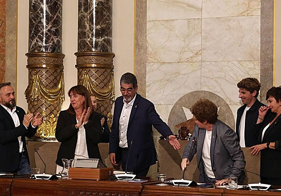 Insausti y el resto de concejales del PNV en el Pleno de despedida de Goia.