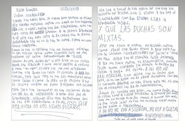 Misivas enviadas por una niña a su familia desde el campamento de Bernedo.