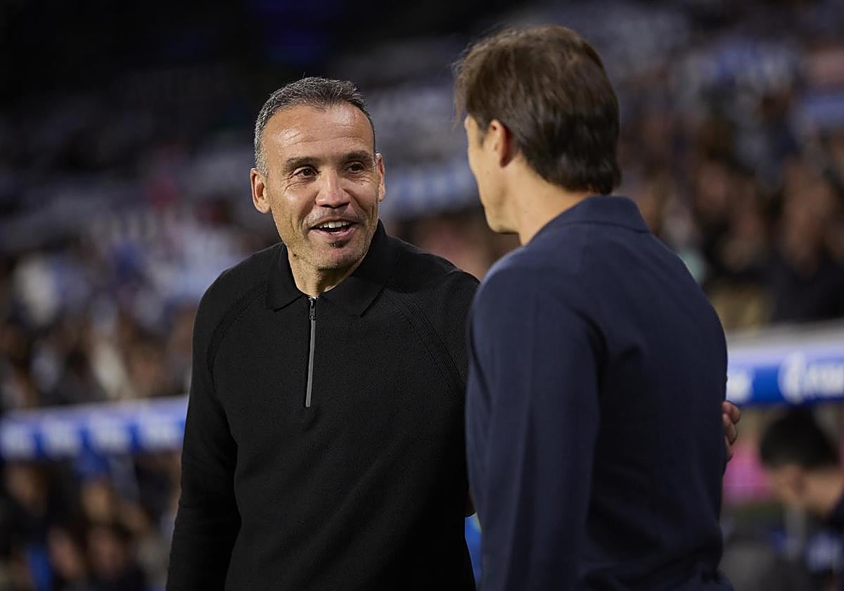 Sergio charla con Almeyda antes del Real-Sevilla del próximo viernes