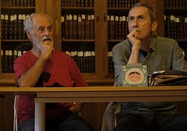 Juan Kruz Igerabide eta Jabier Muguruza, diskoaren aurkezpenean.