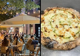 Terraza y una de las creaciones del restaurante donostiarra participante.