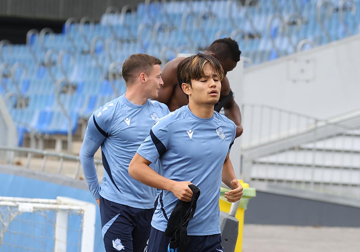 Kubo sale a entrenar este viernes en Zubieta.