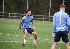 Brais Méndez, en el entrenamiento de ayer