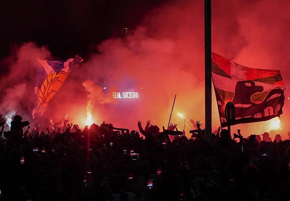 El recibimiento de la afición ante el Real Madrid en las semifinales de la Copa.