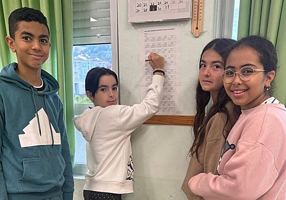 Escolares eskoriatzarras paricipantes en el proyecto.