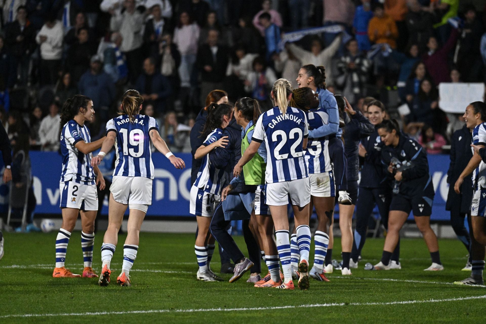 La celebración de la victoria ante el Barça, en imágenes