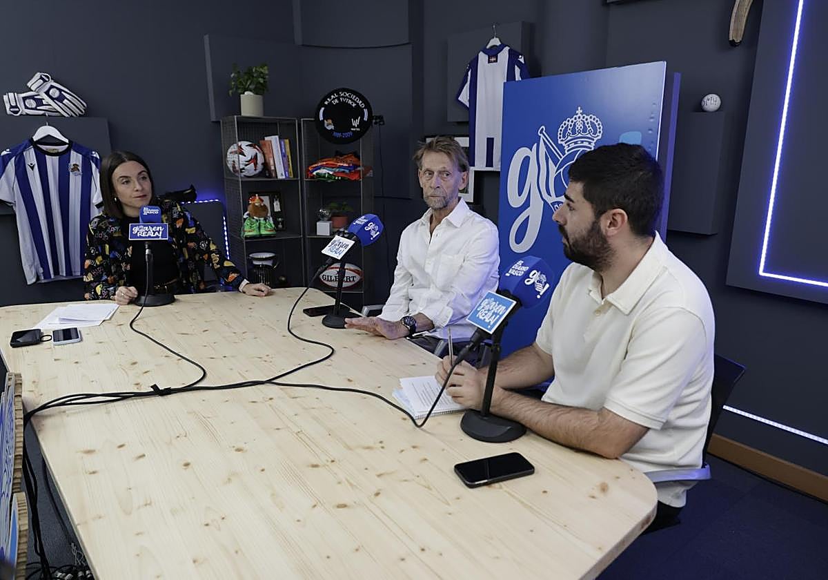 Maite Jiménez, junto a Idígoras y Beñar Barrteto en un programa de Goazen Reala! de este curso