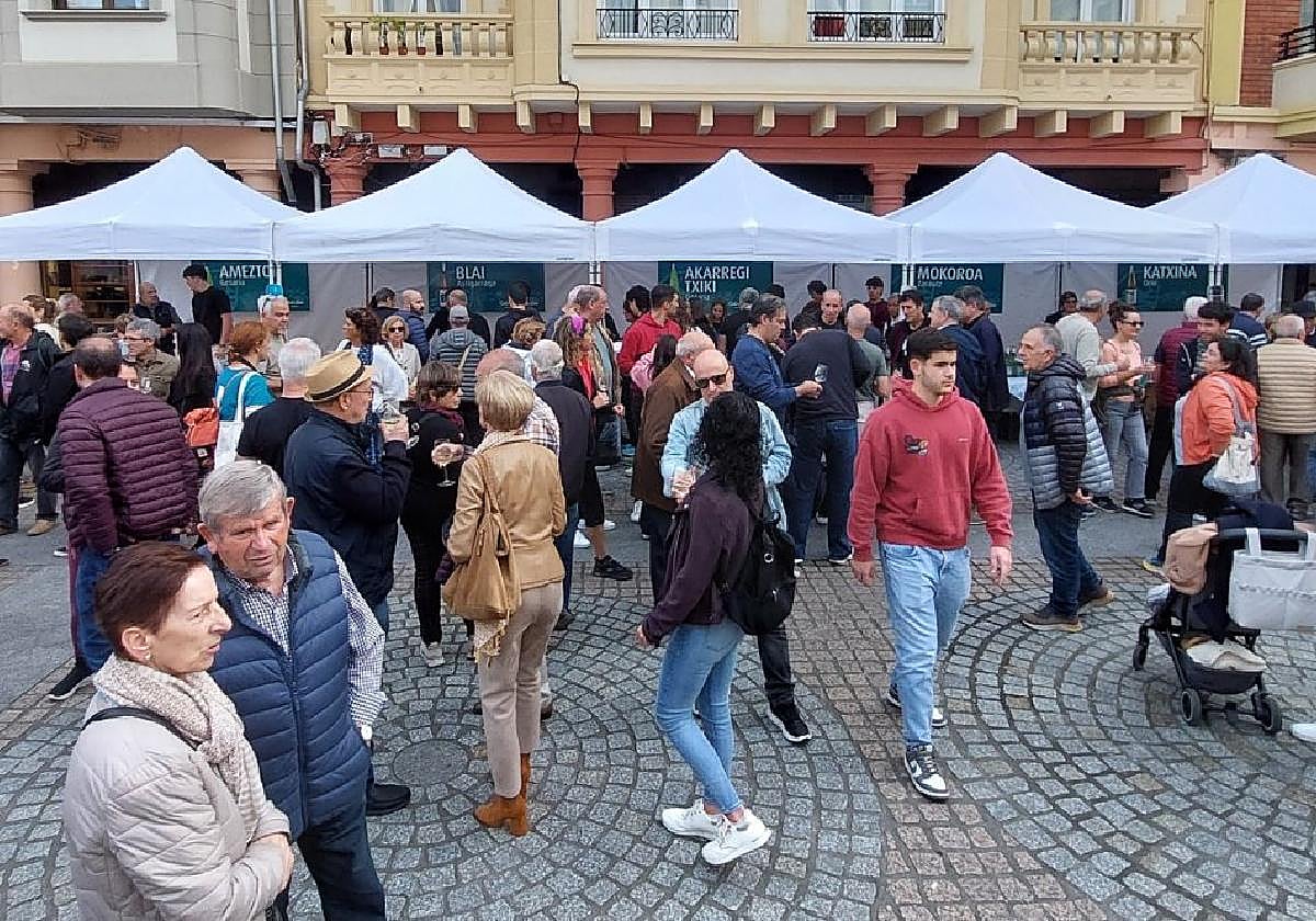 Cientos de personas en el Txakolin Eguna