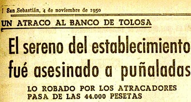 Cabecera de la noticia publicada en DV el 4 de noviembre de 1950.