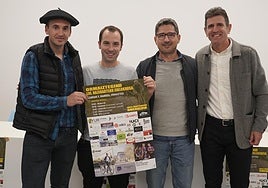 Gorka Izagirre, Unai Galarraga, Jon Enrique y Abraham Olano en la presentación de la prueba.