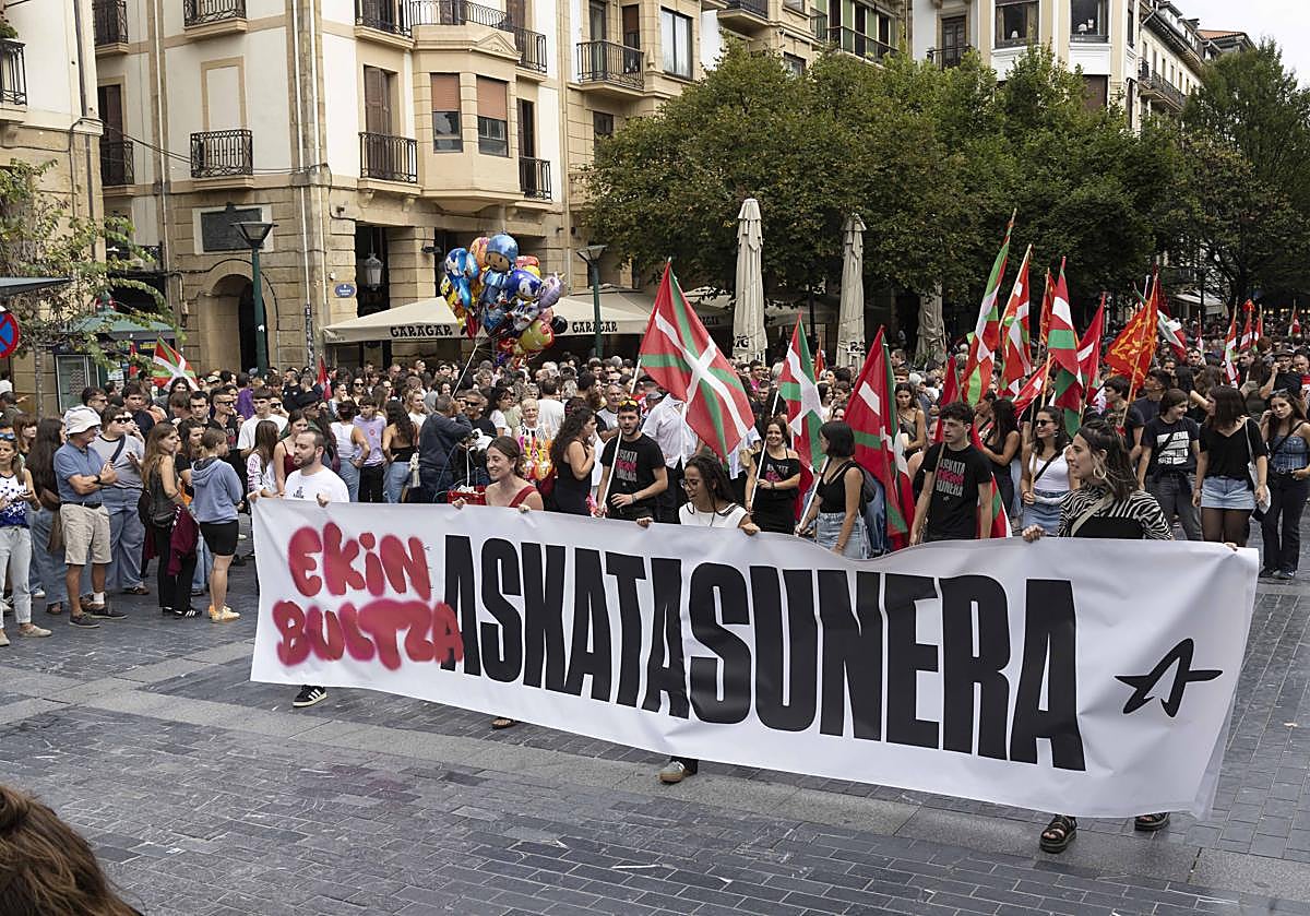 Movilización de Ernai este mes de septiembre en Donostia.