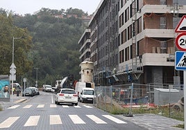 Viviendas en construcción en Ciudad Jardín, en Donostia