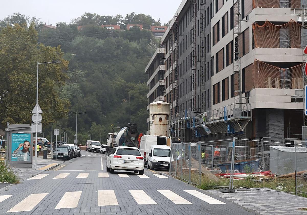 Viviendas en construcción en Ciudad Jardín, en Donostia