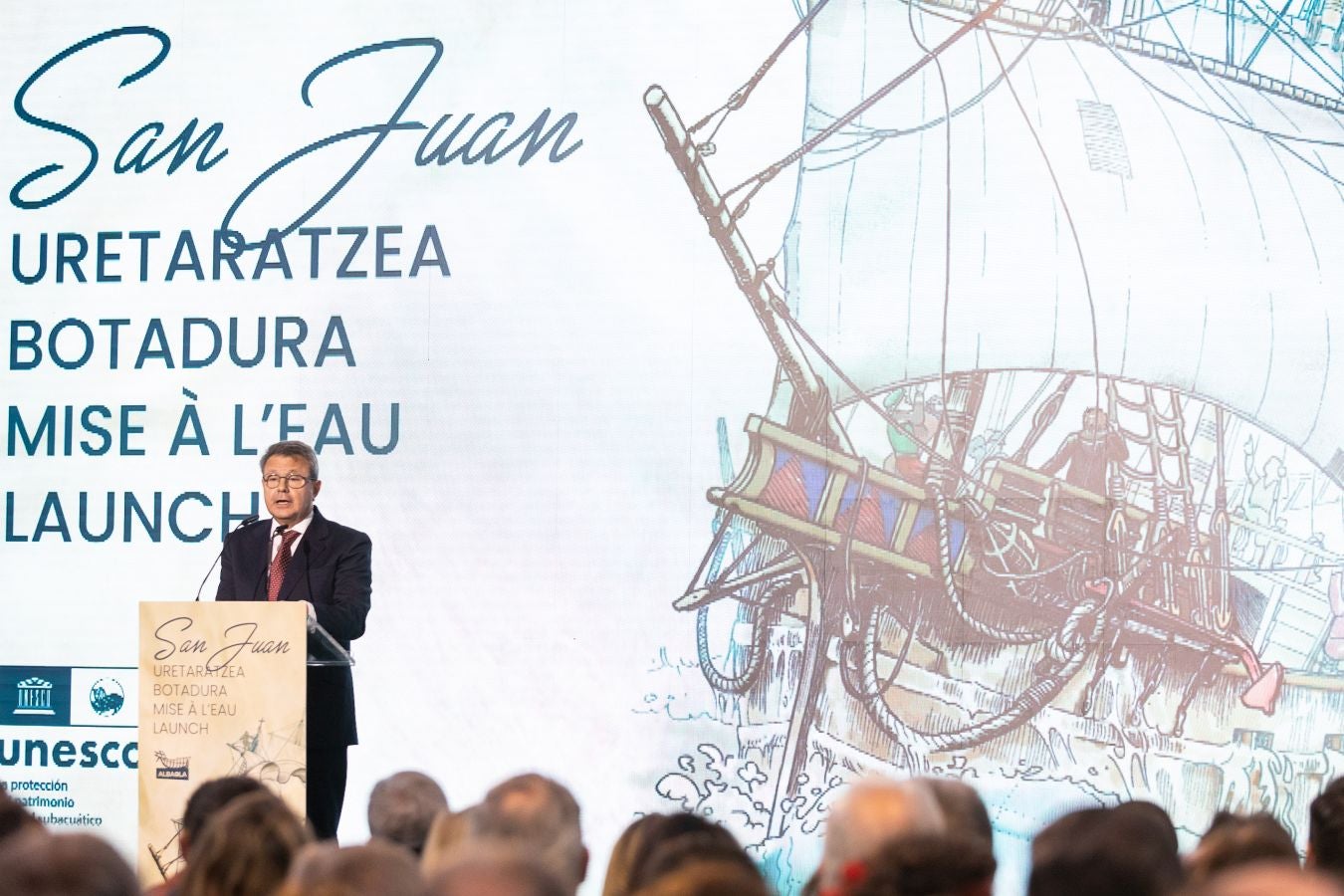 Amplia representación institucional en la botadura de la nao San Juan