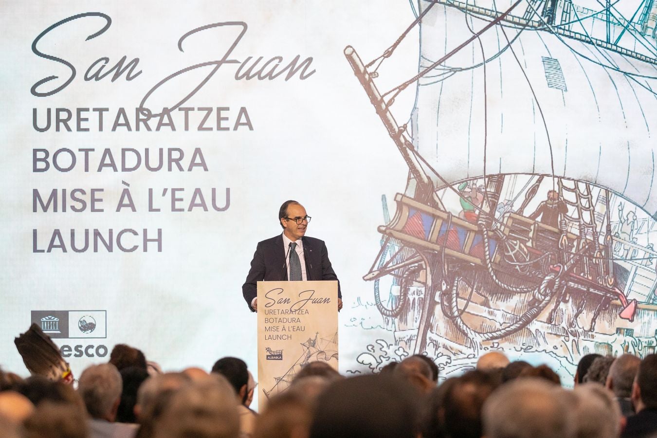 Amplia representación institucional en la botadura de la nao San Juan