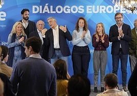 Representantes del PP vasco y europeo en los Diálogos Europeos que el partido ha celebrado este sábado en San Sebastián.