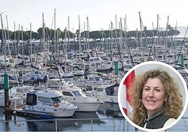 La exdirectora de EKP, con una imagen del Puerto de Hondarribia de fondo